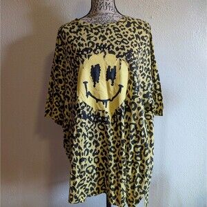 Vintage Y2k J Fashion Oversized Leopard Print Tee